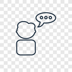 user concept linear icon isolated on transparent vector image