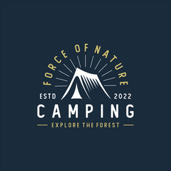 vintage camping and outdoor adventure emblems Vector Image