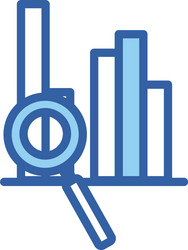 isolated workflow bars and lupe line fill vector image