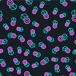 line isometric cube icon isolated seamless pattern vector image