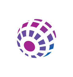 Digital sphere global link technology logo Vector Image