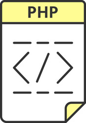 php file color icon source code hypertext vector image