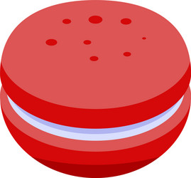 Red french macaron icon isometric style vector