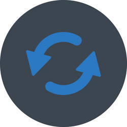 refresh ccw flat smooth blue colors round button vector image