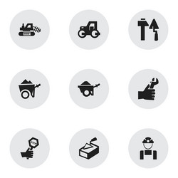 set of 9 editable structure icons includes vector image