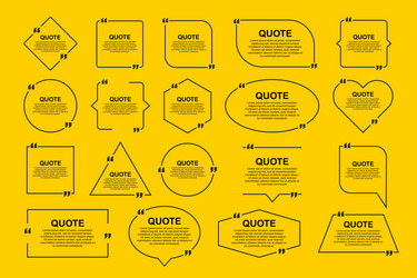 set quote frames blank template with print vector image