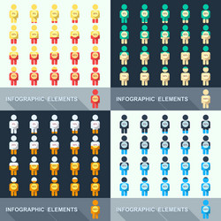 set segmented charts in the form of people vector image