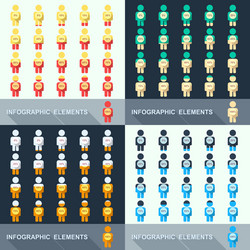 Set segmented charts in the form of people vector