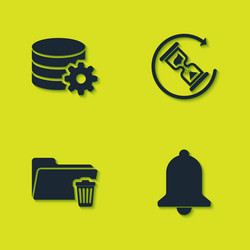 set setting database server ringing bell delete vector image