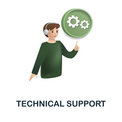 technical support icon 3d from customer vector image