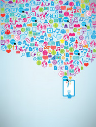 template computer idea with social network icons vector image