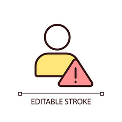 unknown user warning pixel perfect rgb color icon vector image