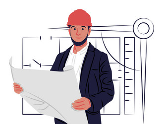 architect in shadow sharp lines style vector image