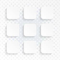blank white rounded square website buttons set vector image