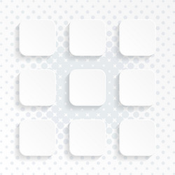 Blank white rounded square website buttons set vector