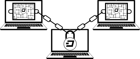 Dash block chain technology vector