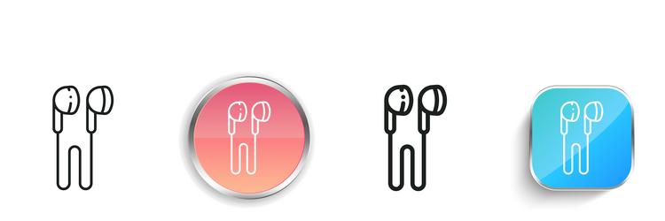 earphone icon thin linear regular and button vector image