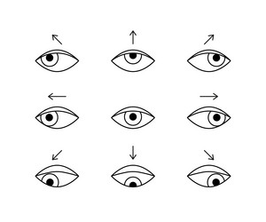 exercises workout for eyes of person line set vector image