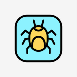icon line color bug malware button technology vector image