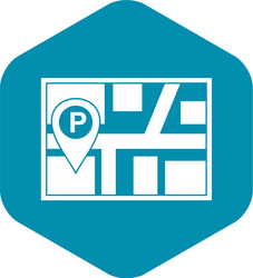 map with car parking pointer icon simple style vector image