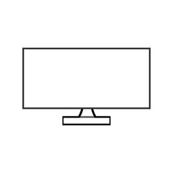 monitor icon in flat style with background vector image