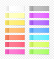 sticky paper notes with shadow effect blank color vector image