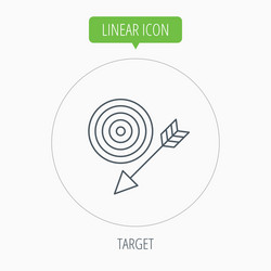 target with arrow icon dart aim sign vector image