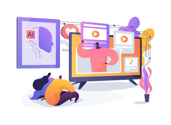 ai-powered content creation abstract concept vector image