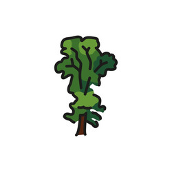 elm tree color line icon pictogram for web page vector image