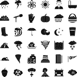 lightning icons set simple style vector image