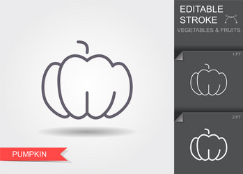 pear line icon with editable stroke shadow vector image
