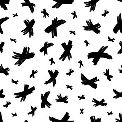 seamless pattern with hand drawn cross symbols vector image