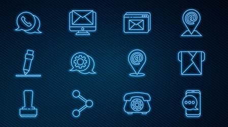 set line chat messages notification on phone vector image