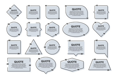 set quote frames blank template with print vector image