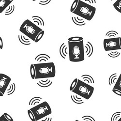 voice assistant icon seamless pattern background vector image