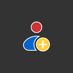 add new user account flat icon for apps vector image