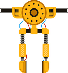 automated robotic arms gripping components along vector image