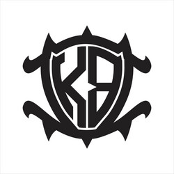 kb logo monogram isolated with frame shield shape vector image