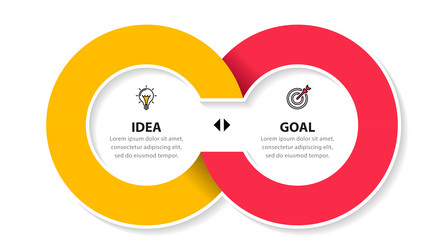Linked Circles Workflow Template vector image