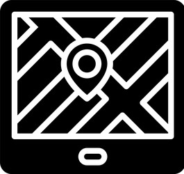 map on tablet icon location and navigation vector image