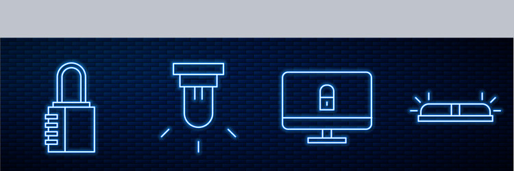 Set line lock on computer monitor safe vector