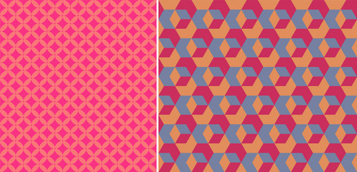 set seamless patterns abstract geometric vector image