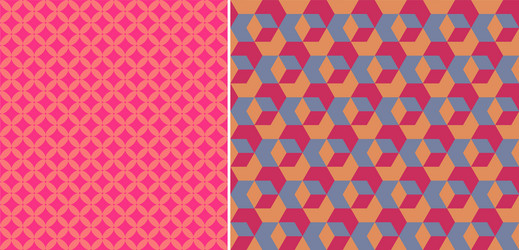 Set seamless patterns abstract geometric vector