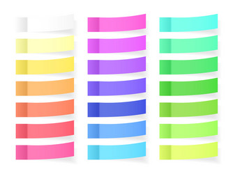 Sticky paper notes with shadow effect blank color vector