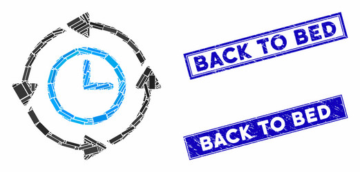 wayback clock mosaic and scratched rectangle seals vector image