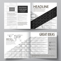 Business templates for square design bi fold vector