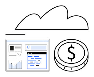 cloud computing platform with financial growth vector image