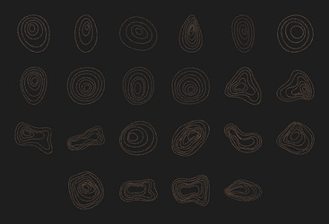 cute boho random concentric circle element set vector image