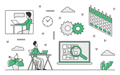data processing software vector image