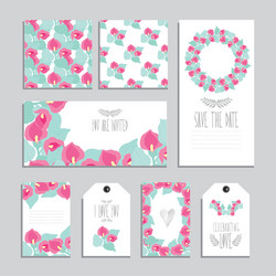 Creative gift tags collection floral card Vector Image